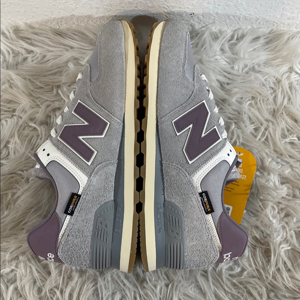 NEW BALANCE UNISEX U574YGD GREY & PURPLE SIZE 12 NEW - Picture 10 of 16